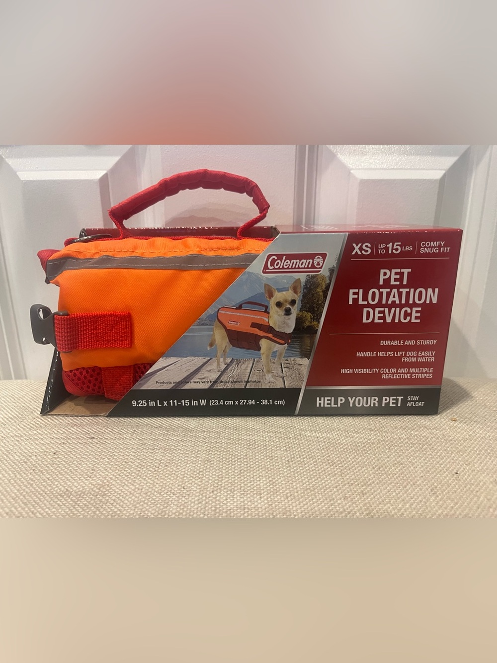 NWT COLEMAN PET FLOTATION DEVICE- XS (Up to 15lbs)
